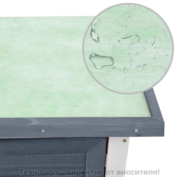 Външна клетка за зайци, 1 врата, сива, дърво