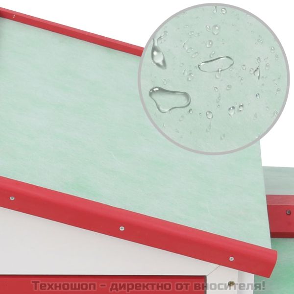 Външна голяма клетка за зайци червено и бяло 145x45x84 см дърво