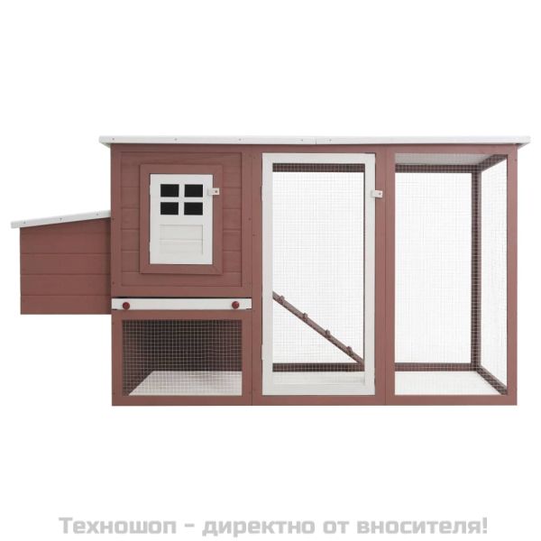 Кокошарник за открито с 1 отделение за яйца, кафяв, дървен