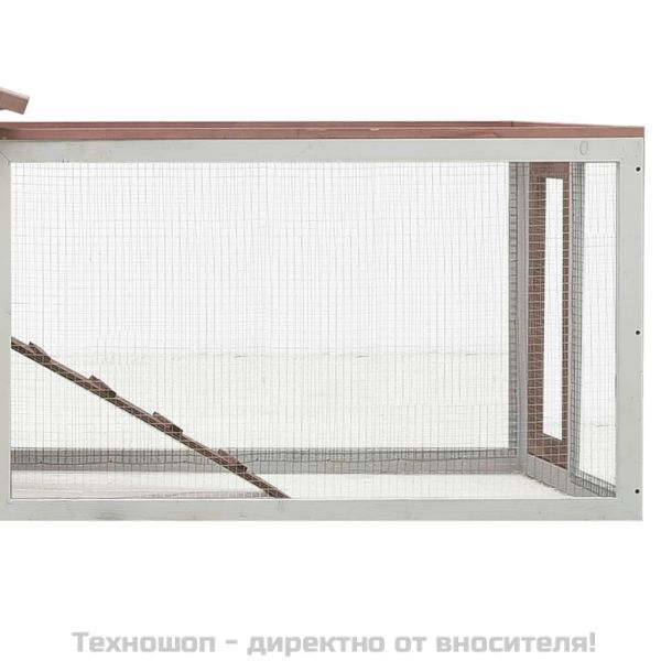 Клетка за зайци, мока, 310x70x87 см, чам и ела масив