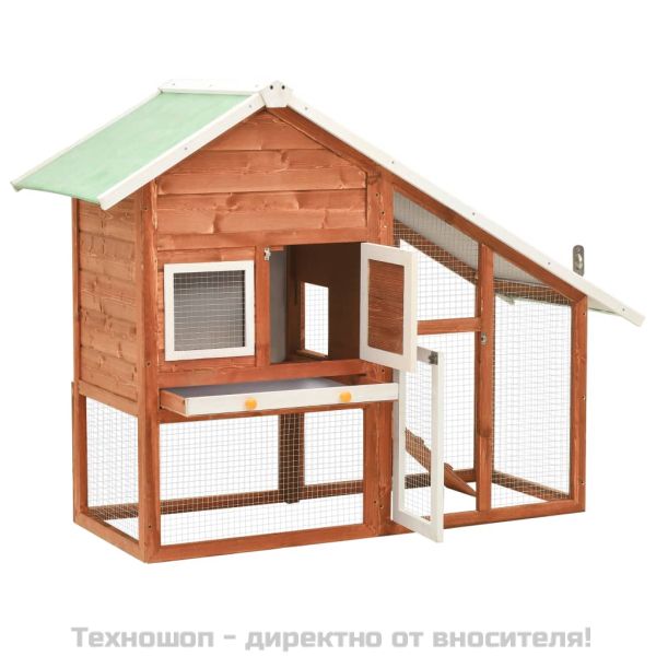 Клетка за зайци, 140x63x120 см, чам масив