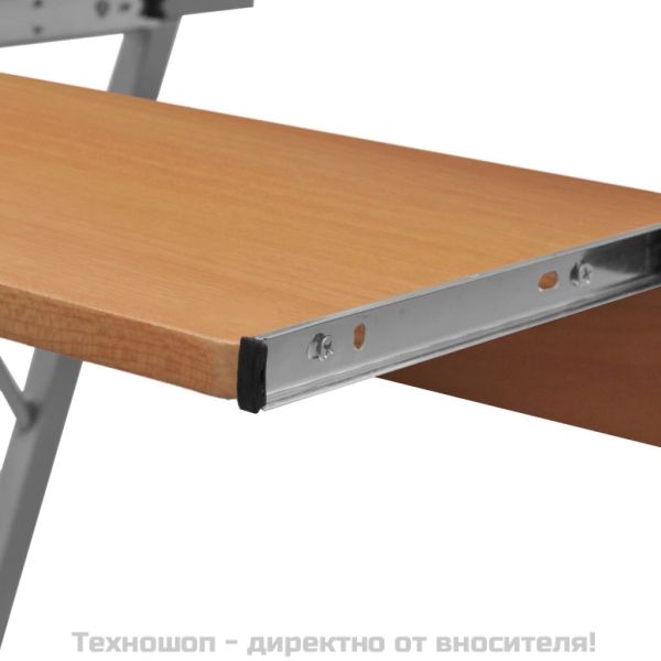 Бюро за компютър с изтеглящ плот за клавиатура, кафяво