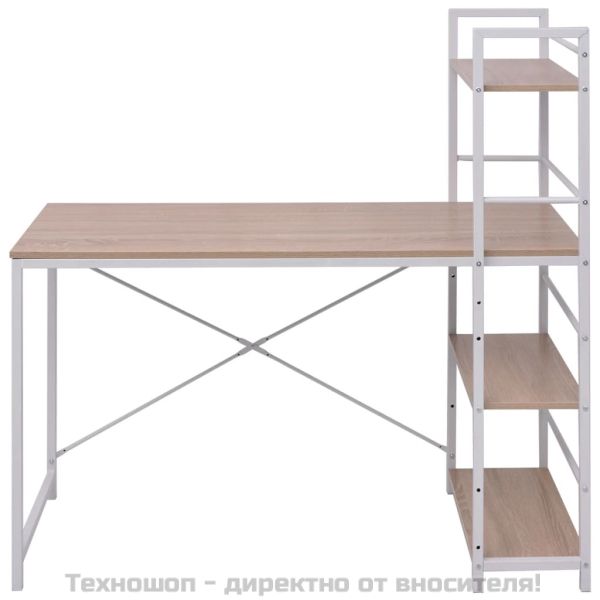 Бюро с 4 библиотечни рафта, дъб