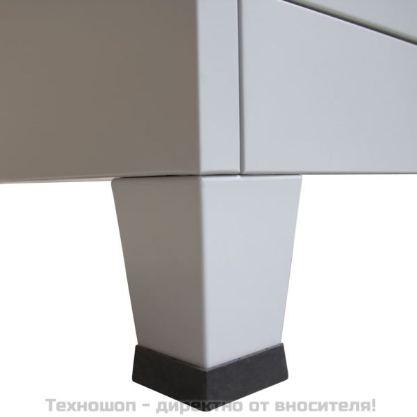 Заключващ се шкаф с 6 отделения, стомана, 90x45x180 см, сив