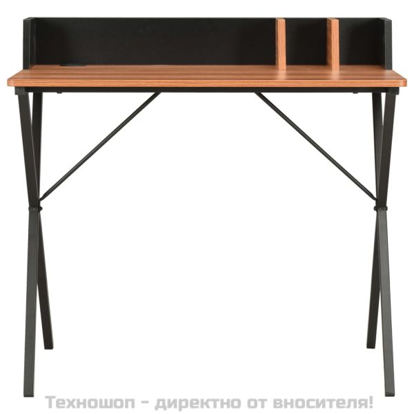 Бюро, черно и кафяво, 80x50x84 см