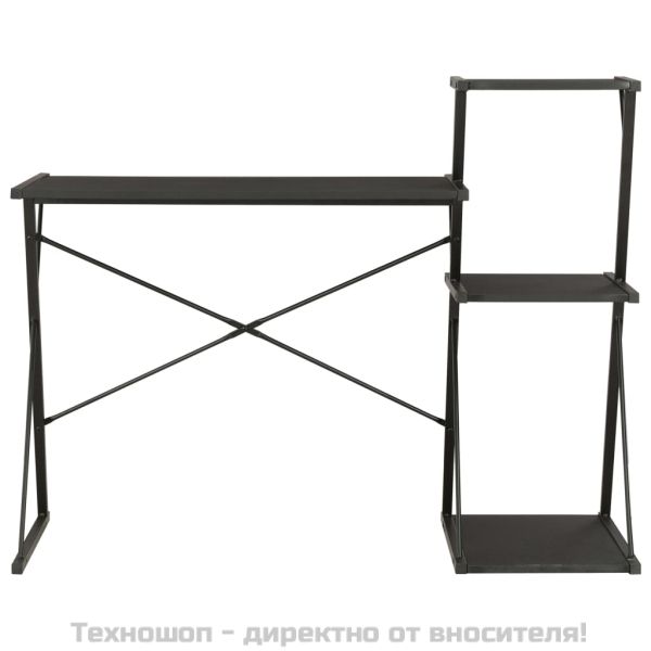 Бюро с рафт, черно, 116x50x93 см