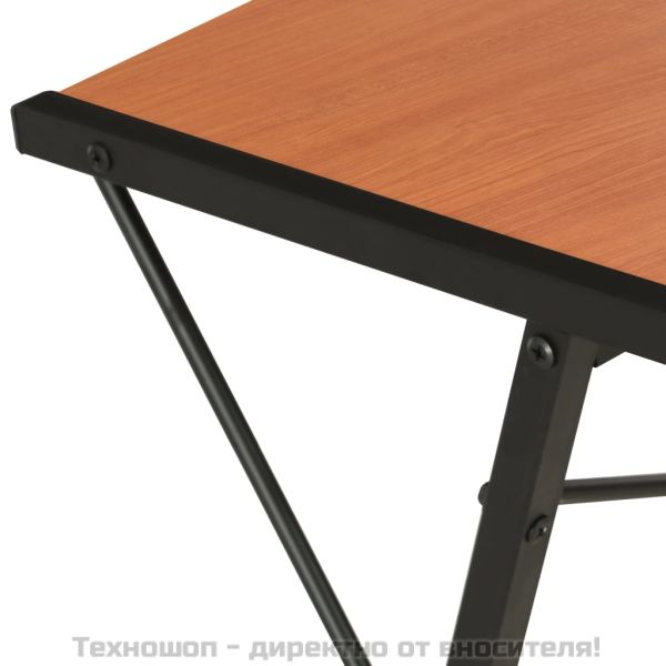 Бюро с рафт, черно и кафяво, 116x50x93 см