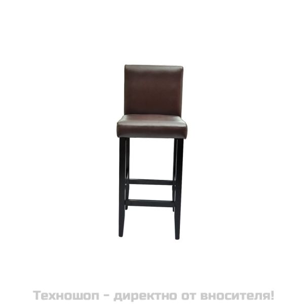Бар табуретки, 2 бр, тъмнокафяви, изкуствена кожа