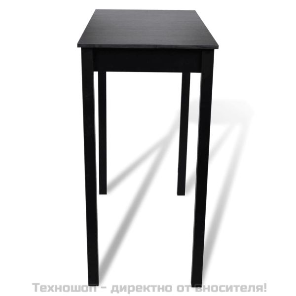 Бар маса, МДФ, черна, 115x55x107 см