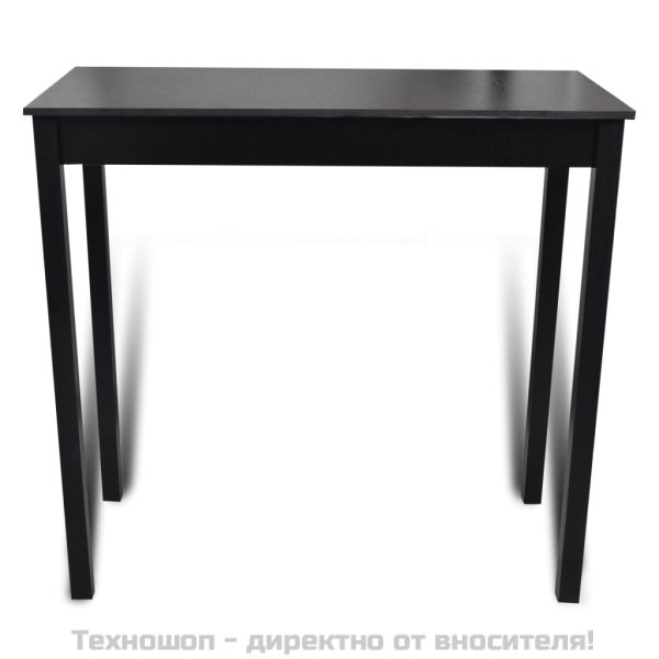 Бар маса, МДФ, черна, 115x55x107 см