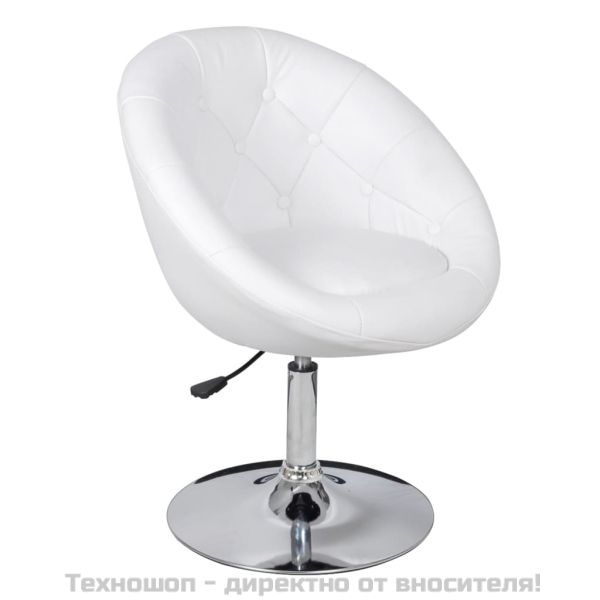 vБар табуретки, 2 бр, бели, изкуствена кожа