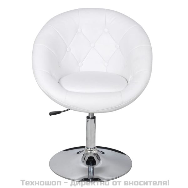 vБар табуретки, 2 бр, бели, изкуствена кожа