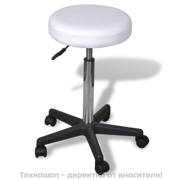 Офис табуретка, бяла