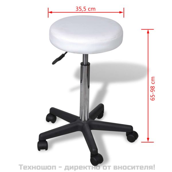 Офис табуретка, бяла