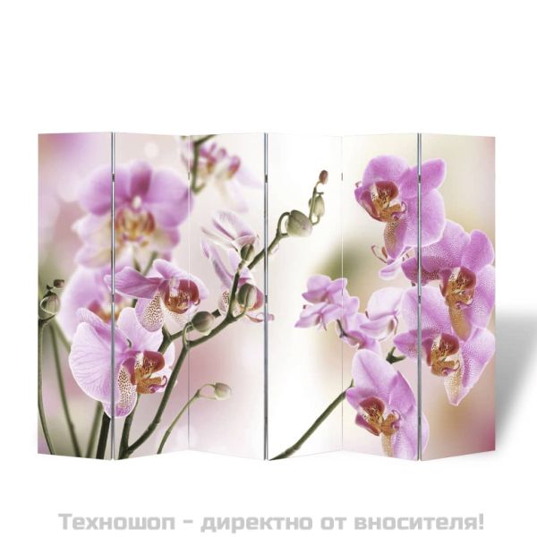 Сгъваем параван за стая, 217x170 см, цвете