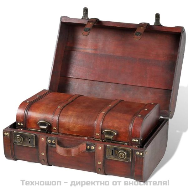 Комплект дървени винтидж сандъци, 2 бр