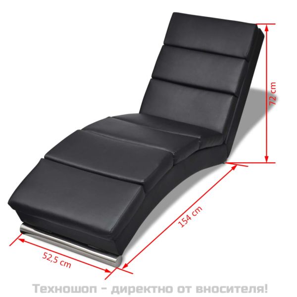 Кушетка, черна, изкуствена кожа