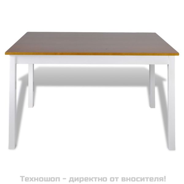 Трапезен комплект, 5 части, кафяво и бяло