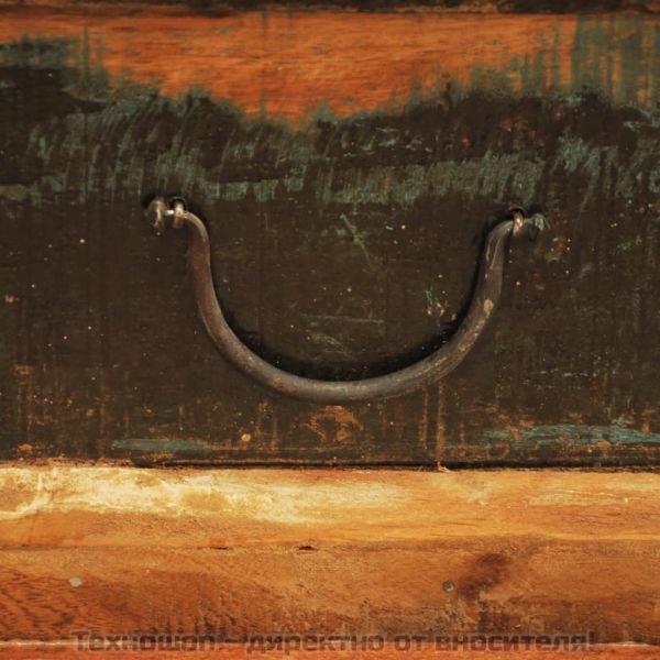 Ретро маса за кафе с място за съхранение, регенерирано дърво