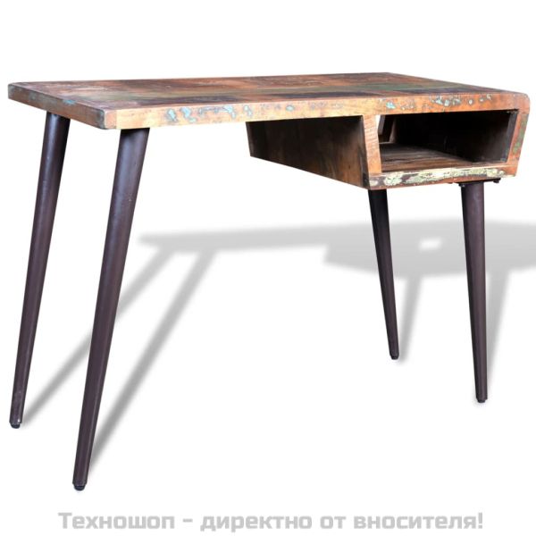 Регенерирано дървено бюро с железни крака