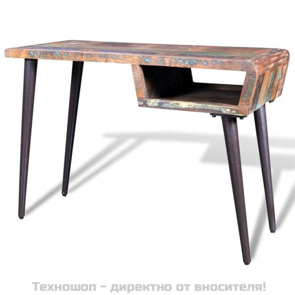 Регенерирано дървено бюро с железни крака
