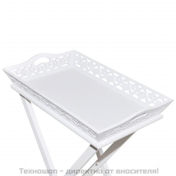 Странична маса с табла, бяла