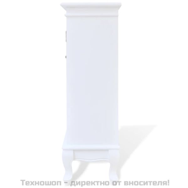 Шкаф с 5 чекмеджета, 2 рафта, бял