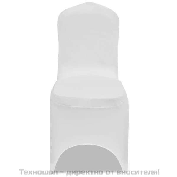 Еластични калъфи за столове, бели – 6 броя