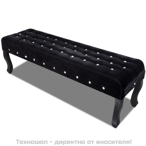 Пейка с черно кадифе и кристали