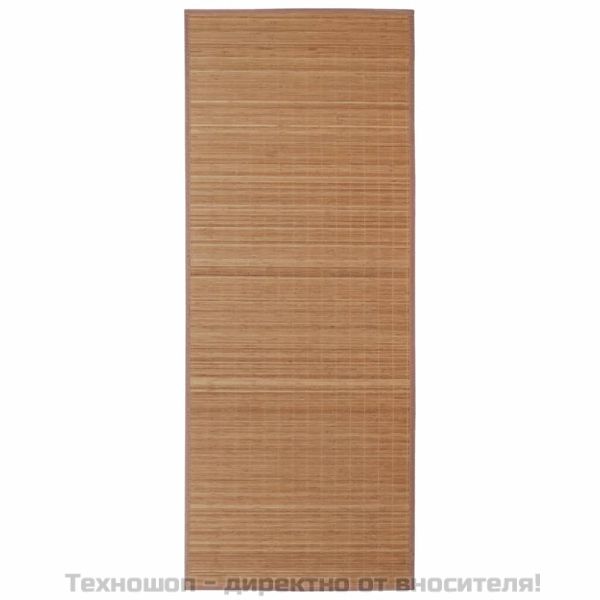 Правоъгълен кафяв бамбуков килим 80х300 см