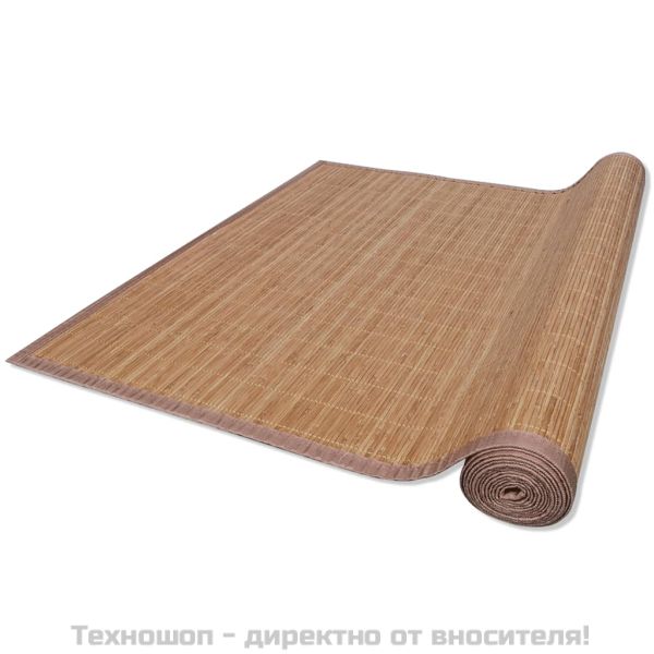 Правоъгълен кафяв бамбуков килим 80х300 см