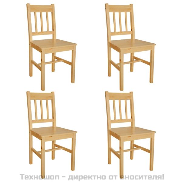 Трапезни столове, 4 бр, борова дървесина