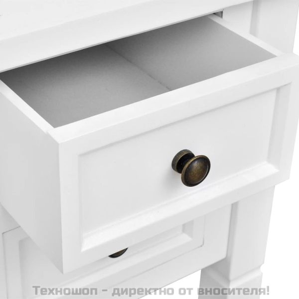 Бяло бюро за писане с 5 чекмеджета