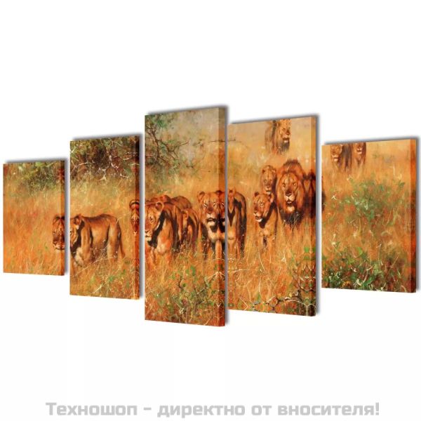 Декоративни панели за стена Лъвове, 100 x 50 см