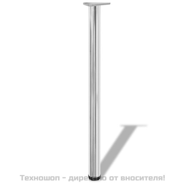 Крака за регулиране на височината на маси, 4 броя, хром, 870 мм