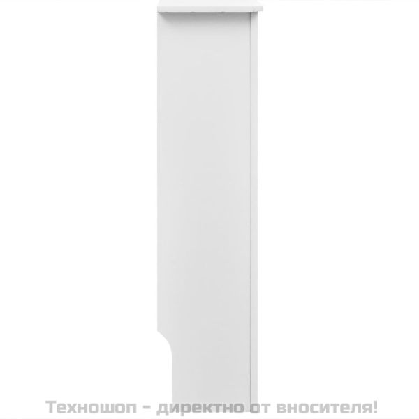 Бяла инженерно дърво декоративна решетка за отопляващ радиатор, 112 см