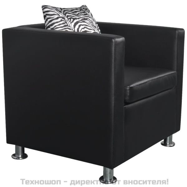 Фотьойл, черен, изкуствена кожа