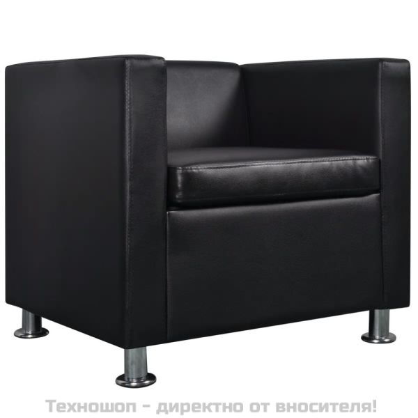 Фотьойл, черен, изкуствена кожа