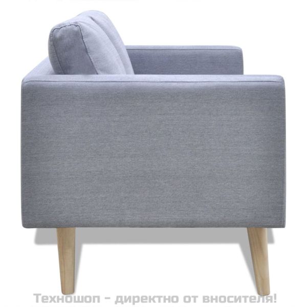 Двуместен диван, плат, светлосив