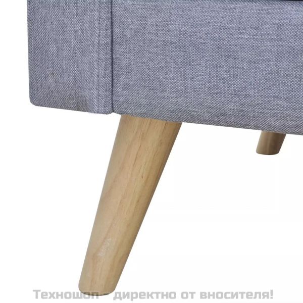 Двуместен диван, плат, светлосив