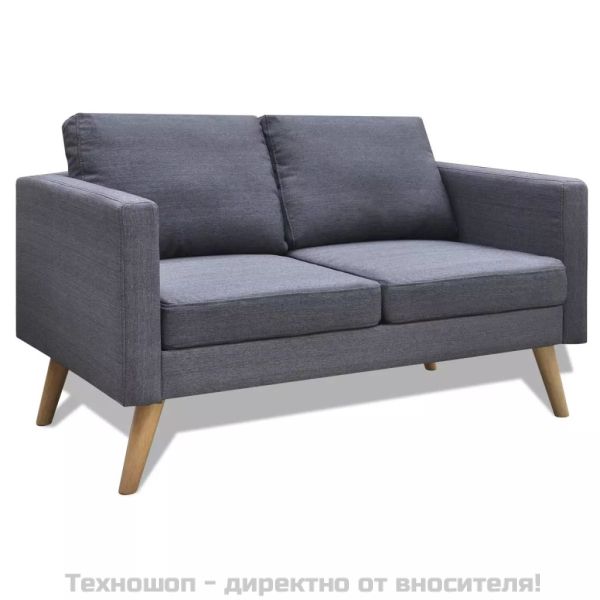 Двуместен диван, плат, тъмносив