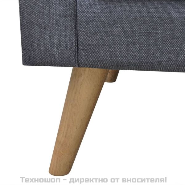 Двуместен диван, плат, тъмносив