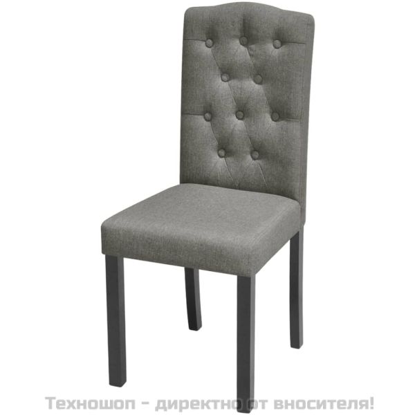 Трапезни столове, 2 бр, сиви, текстил