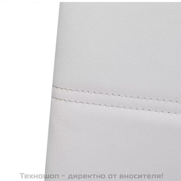 Конзолни трапезни столове, 4 бр, бели, изкуствена кожа