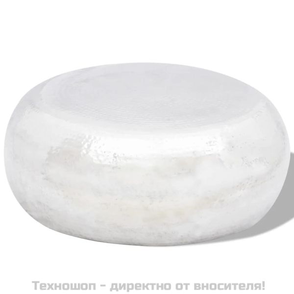 Кована алуминиева маса за кафе, сребриста
