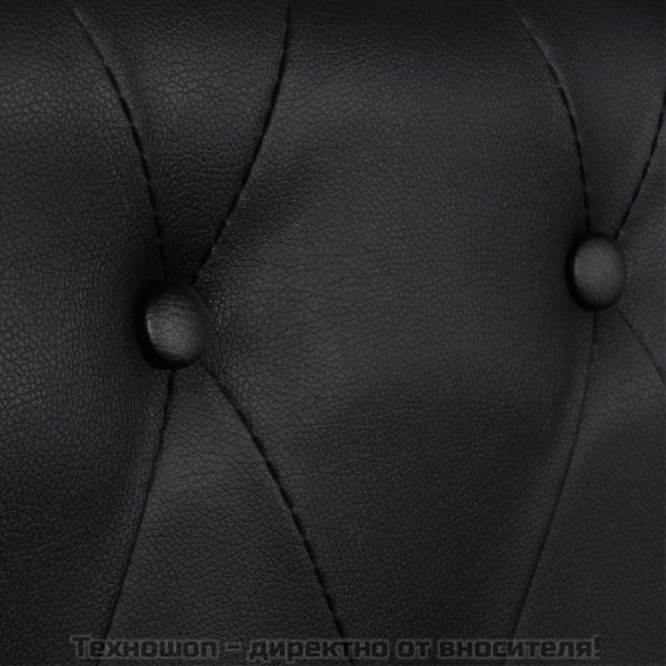 Честърфийлд 2-местен диван изкуствена кожа черен