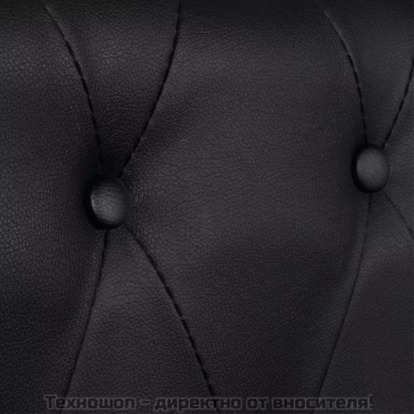 Честърфийлд 3-местен диван изкуствена кожа черен