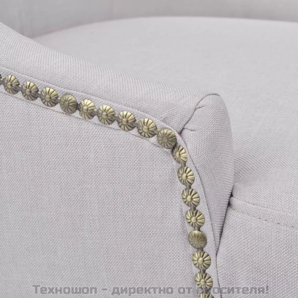 Трапезни столове, 2 бр, кремаво-сиви, текстил