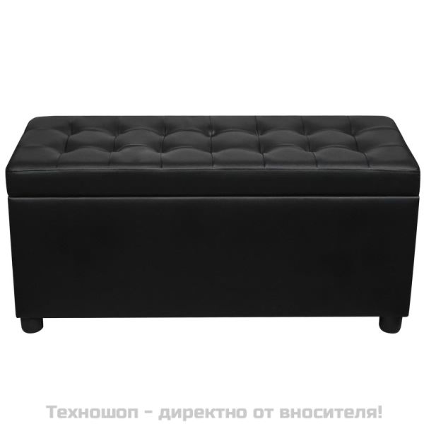 Табуретка-ракла тип отоманка, изкуствена кожа, черна