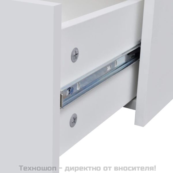 Сайдборд с 4 чекмеджета, 60 x 30,5 x 71 см, бял